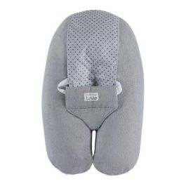 Tineo Multirelax Cojín de Maternidad Escalable y Transformable para Bebé, Esponja Gris y Lunares - Desde el Nacimiento