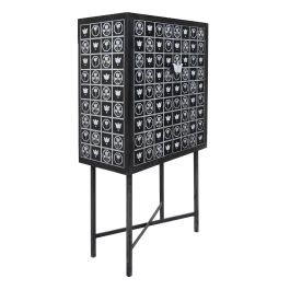 DKD Home Decor Bone 23 Mueble Bar Bicolor Negro 80 x 40 x 153 cm