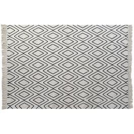 Alfombra DKD Home Decor 160 x 250 x 0,7 cm Negro Poliéster Algodón Blanco Rombos Boho Precio: 49.50000011. SKU: B1BL8TQRJ7