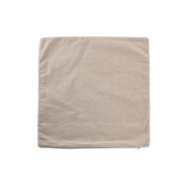 DKD Home Decor Funda de Cojín Marrón Poliéster con Hojas y Cremallera Oculta 50x50 cm
