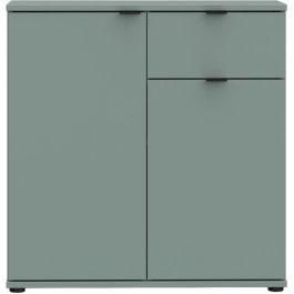 Mueble de almacenaje pequeño GANYMEDE GNMK222LU59 - Aparador 2 puertas, 1 cajón - Salvia - 80,1 x 34,1 x 82,3 cm