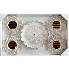 Espejo Moderno DKD Home Decor Blanco Dorado 2 x 35 x 35 cm Set de 5 (2 Unidades) Precio: 27.78999982. SKU: B1HB634276