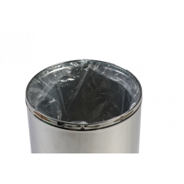 PROBBAX - OD-6140-SSSTL - Papelera de cúpula abierta - 38 cm de Ø x 74 cm de alto - 40 L - Acero inoxidable satinado