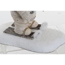 DKD Home Decor Figura Navidad Oso Esquiando Alpina Blanco 19x31x30 cm