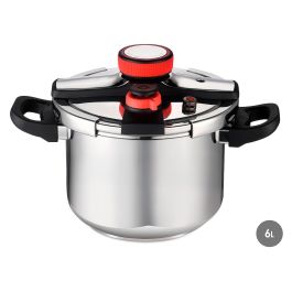 Kinvara Olla a Presión 6L con Rueda de Silicona, Metal (SS), Plástico, Bakelita, Plata/Negro/Rojo, Apta para Todas las Estufas (Set de 4) Precio: 179.79000017. SKU: B1A67Q5WRK
