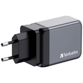 Verbatim Gnc-65 Cargador de Pared GAN 65W con 1 Puerto USB-A 3.0 y 2 Puertos USB-C 3.0