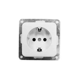 Edm Base schuko t/tl 16A 2p+t empotrar serie Term bolsa, Blanco, Termoplástico, 250V