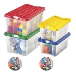 Faibo Caja Multiusos Transparente con Asas y Tapa Colores, 4 L, 280x180x120 mm Precio: 3.69000027. SKU: B19T48MA6Q