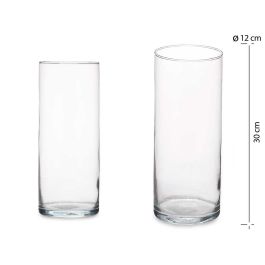 Jarrón de Cristal Cilíndrico Giftdecor - 12 cm diámetro x 30 cm alto, transparente (6 Unidades) Precio: 30.50000052. SKU: B127A6FFL2