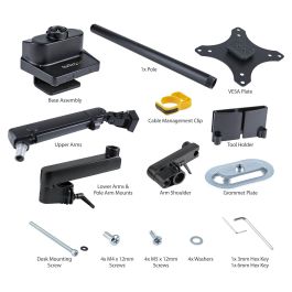 StarTech Brazo de Sobremesa VESA para Monitor Hasta 40" (101.6 cm) 8 kg - Soporte Monitor Negro con Resorte - Ajuste sin Herramientas, 75x75/100x100 mm