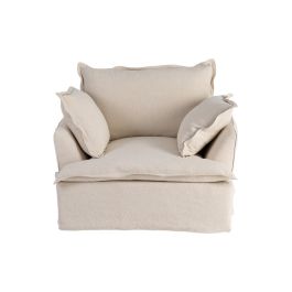 Sillón Beige Madera / Tejido Salón 115 X 109 X 97 cm