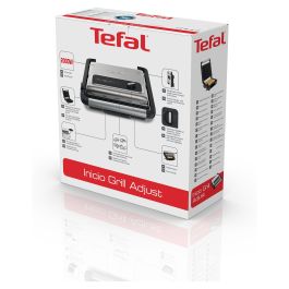 Tefal Tischgrill Inicio GC242D12, Grill de Mesa Negro y Acero Inoxidable, 740 cm², 2000W, Tapa con Bisagra