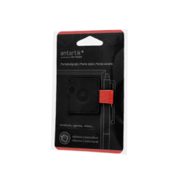 Antartik Portaboligrafos Autoadhesivo para Cuaderno Note con Elástico hasta 15mm Grosor, Negro y Rojo