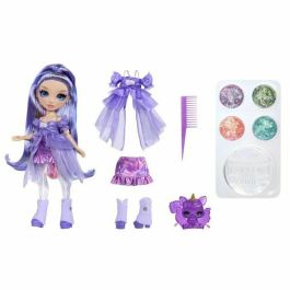 Rainbow High Muñeca Violet Morada 22 cm con Slime Transparente y Distintos Tipos de Brillo - Edad Mínima 4 Años