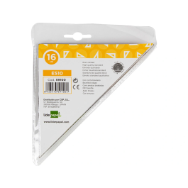 Liderpapel Escuadra 16 cm Plástico Cristal con Pestaña de Sujeción