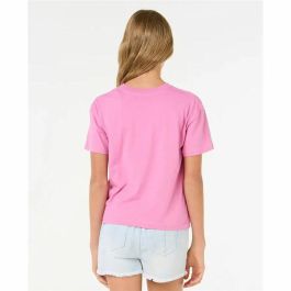 Camiseta de Manga Corta Infantil Rip Curl Island Surf Crop Rosa
