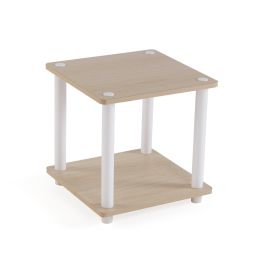 Versa Estanteria 2 Alturas Blanca 40x41.5x39.5 cm Madera MDF y Plástico