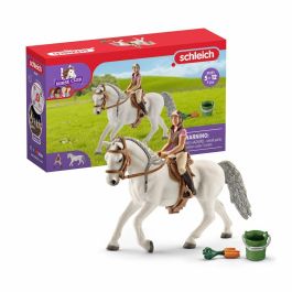 Schleich 41433 Figura Jinete sobre Yegua Lipizzana con Cubo y Silla de Montar - Jinete Realista