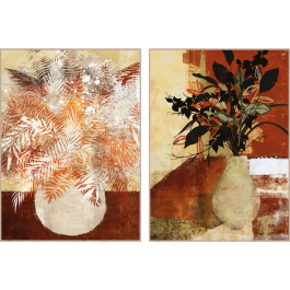 DKD Home Decor Cuadro 2 Unidades Granate Marron Claro Verde Lienzo PS 72 x 52 x 2.7 cm Precio: 35.50000003. SKU: S3013688