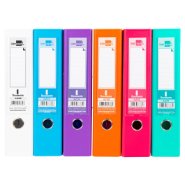 Liderpapel Archivador de palanca A4 Documenta Trending forrado PVC con Rado, lomo 75 mm, colores surtidos