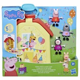 Peppa Pig, set maletín de Peppa con casita plegable, 4 figuritas, juguetes preescolares, a partir de 3 años