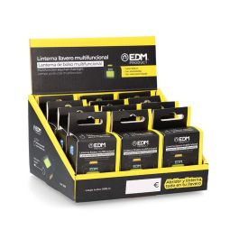 Edm Linterna Llavero Multifuncional COB 6W, Aluminio, IP44, 4 Modos Luz, 500lm Turbo, 45x21.5x62mm