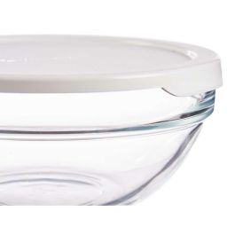 Fiambrera Redonda con Tapa Pasabahce Chefs Blanco 595 ml 14 x 6,3 x 14 cm (6 Unidades)