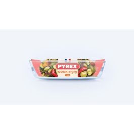 Pyrex Fuente Rectangular Cook&Enjoy con Asas de Vidrio Borosilicato para Horno, Microondas, Congelador y Lavavajillas, 35x23x6 cm Transparente