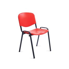 Silla Rocada Confidente Estructura Metalica Respaldo Y Asiento En Polimero Color Rojo