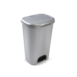 Plasticforte Papelera Contenedor 50 Litros Plástico con Tapa y Pedal Color Plata 410x360x635 mm Precio: 22.79000031. SKU: B1F9BTG688