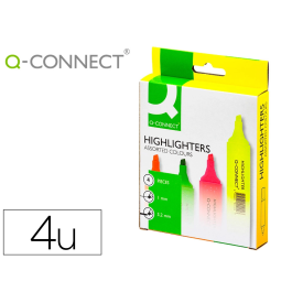Q-connect Rotulador fluorescente colores surtidos, caja de 4 unidades Precio: 3.50000002. SKU: B19HYZADQR