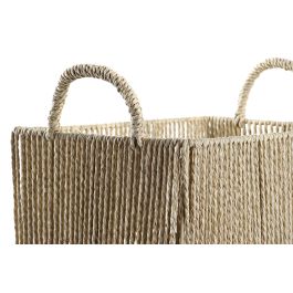 Cesta Balines DKD Home Decor Natural 29.5 x 26 x 40 cm Set de 3