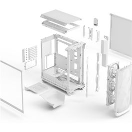 Fractal Design Meshify 3 Midi Torre ATX EATX micro ATX Mini-ITX Blanca Panel de Vidrio Templado RGB Clear Tint