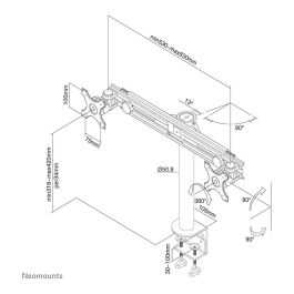 Neomounts FPMA-D700D Soporte para 2 Pantallas hasta 30" 8kg por Pantalla