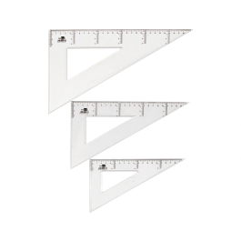 Liderpapel Cartabón 25 cm Plástico Cristal Transparente Biselado Graduado