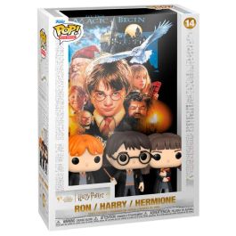 Funko 69703 Pop Poster! Harry Potter y la Piedra Filosofal - Figuras Vinilo Ron, Harry y Hermione - Colección Movie Posters Nº 14