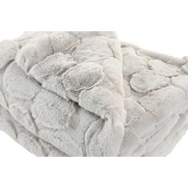 DKD Home Decor Manta Urban de Poliéster 880 gsm Gris Claro 170 x 130 cm para Sofá (2 Unidades)