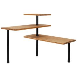 Home Deco Factory Estantería Esquina 3 Niveles Bambú Modular Cocina Ahorro Espacio