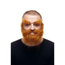 Barba, bigote y cejas adulto pelirrojo talla única Barba, bigote y cejas adulto pelirrojo talla única
