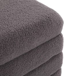 Puf Cuadrado Teddy Gris con Almacenaje Versa 40x42 cm - Algodón y Madera MDF Puf Cuadrado Teddy Gris con Almacenaje Versa 40x42 cm - Algodón y Madera MDF