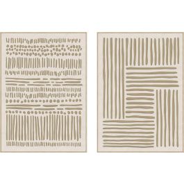 DKD Home Decor Cuadro de Pared Decorativo Moderno Urban Tonos Blanco Beige 103x143x4.5 cm en Lienzo y PS (Set de 2)
