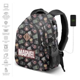 Karactermania Mochila AVENGERS Run. Plus Fan Chibi 44x34x21 cm, Gran Capacidad, 3 Compartimentos, Puerto USB