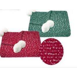 DKD Home Decor Manta Acrílico 150x125cm, Colores Rojo/Verde Surtidos - Pack 2 Unidades Precio: 50.49999977. SKU: B1JYF43XPM