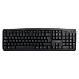 Teclado Q-Connect Con Cable 1,35 Mt Color Negro