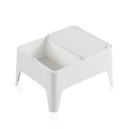 Sp Berner Mesa auxiliar Alaska blanco 58x48x30 cm para interior/exterior
