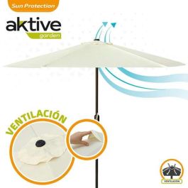 Parasol terraza 270 cm con chimenea y mástil de aluminio 3,8 cm color crema Parasol terraza 270 cm con chimenea y mástil de aluminio 3,8 cm color crema