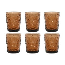 Set de Vasos Home ESPRIT Ambar Cristal (6 Unidades) Set de Vasos Home ESPRIT Ambar Cristal (6 Unidades)