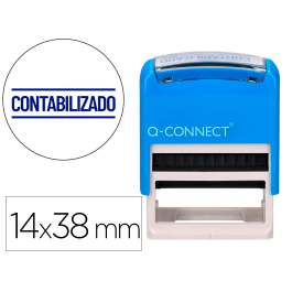 Q-connect Sello Entintado Automatico Contabilizado, Almohadilla 14x38 mm Color Azul Precio: 6.59000001. SKU: B1CDC9G8ES