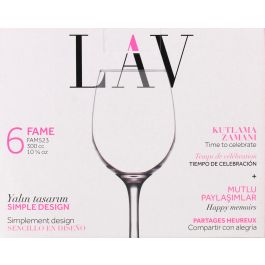 Lav Set 6 Copas Vino 300 cc, ø6x6x19 cm (4 Cajas)