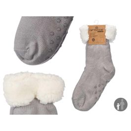 Calcetin Sherpa Infantil Gris Claro Giftdecor 15X30CM (12 Unidades) Precio: 62.79000002. SKU: B159WLRVYF
